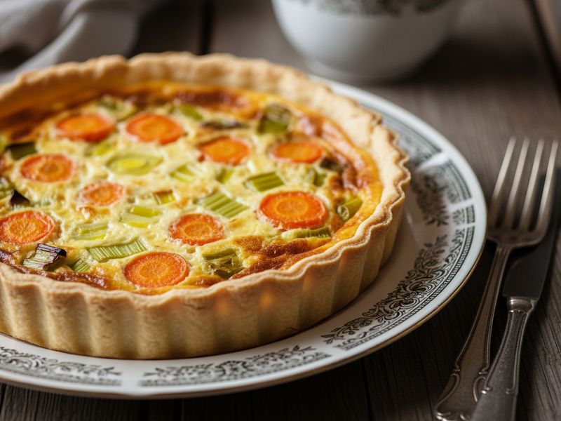 Tarte aux poireaux et aux carottes