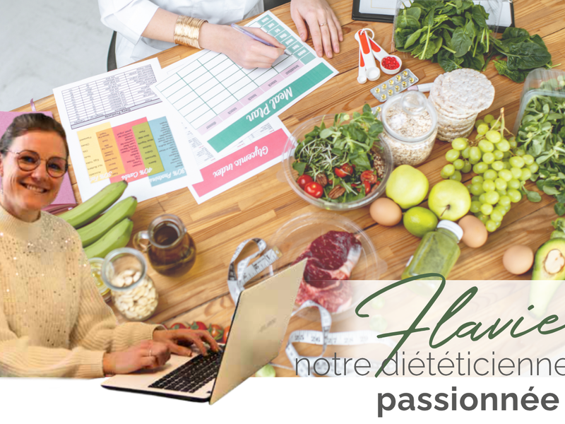 Flavie diététicienne passionnée, qui élabore nos menus de portage de repas